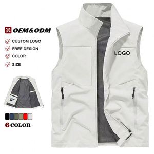 Wholesale <b>Men's</b> <b>Vests</b> Casual Waterproof Zipper Sports Sleeveless Jacket Outdoor Multi-purpose Hiking Company Work Neutral <b>Vest</b> - Product Image 2