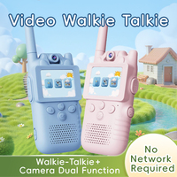 Walkie Talkie con Video Bidireccional para Niños, Pantalla IPS de 2.0 Pulgadas, Captura de Fotos, Función de Linterna, Alcance de 1.5 km, Sin Red, Juguete para Interiores