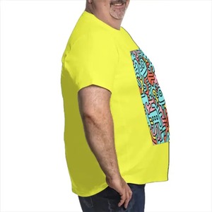 Camiseta de hombre de talla grande con imagen personalizada, ropa de calle de algodón 100%, serigrafiada con contraste de patrón de Anime y diseño 3D, diseño en blanco - Product Image 5