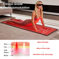 Sac de couchage de luminothérapie rouge, tapis de luminothérapie rouge avec 1408 LED, double bande 660nm et 850nm pour l'entraînement de base et les séances de sport au sol