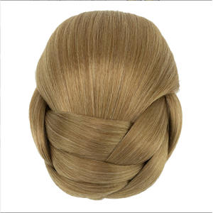 Perruques synthétiques droites pour femmes en fibre haute température avec extensions de cheveux en <span class=keywords><strong>chignon</strong></span> à bouton-pression - Product Image 5