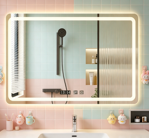Espejo de Baño LED con Interruptor Táctil Antivaho, Espejo de Vanidad Rectangular Inteligente Montado en la Pared con Pantalla LED - Product Image 1