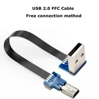 FFC Tip-C USB-A Mini Mikro USB Adaptör Uzatma Şerit Kablosu 90 FPV İnce Düz Yumuşak Esnek FPC Şarjlı Fırçasız El Tipi