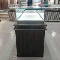 Comptoir de présentation de bijoux moderne, vitrine en verre avec éclairage LED, table de présentation sur mesure en acier inoxydable pour bijouterie