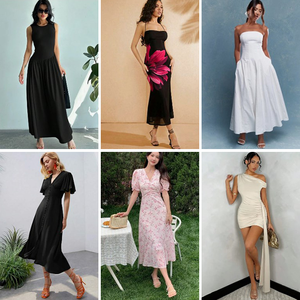 Vente en gros de robes décontractées à manches courtes pour femmes, tendance estivale, livraison aléatoire - Product Image 5