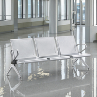 Chaises durables en acier laminé à froid de haute qualité, 3 places, pour événements intérieurs et extérieurs, légères, empilables, location pour fêtes