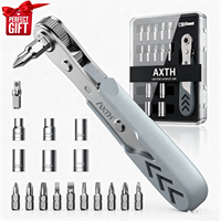 AXTH Tournevis à cliquet magnétique 17 en 1, ensemble de tournevis à cliquet compact et pratique, cadeau idéal pour la réparation et l'entretien domestiques