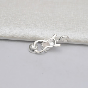 Accesorio de Plata de Ley S925 para DIY, 7-8 Piezas, Base Vacía para Perla con Signo Zodiacal Mono para Mujer, Tamaño 579, Perla de 3mm - Product Image 3