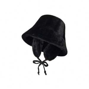 Furry Fur Cute Soft Bucket <b>Hats</b> Winter Warm Fluffy <b>Sherpa</b> Funny White Black Fisherman Plush <b>Hat</b> - Product Image 4
