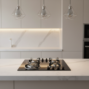 Piano Cottura a Gas a Quattro Fuochi in Vetro Temperato con Controllo Fiamma di Sicurezza e Distribuzione Efficiente del Calore per Cucine Moderne - Product Image 4