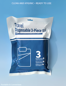 Draps de lit jetables en matériau SMMS PP, ensemble de trois pièces (drap, housse de couette, taie d'oreiller), draps de lit jetables anti-acariens - Product Image 1