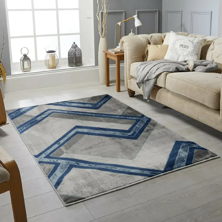 Carpets And Rugs MODERN DESIGN RUG BLUE SOFT LARGE LIVING ROOM FLOOR BEDROOM CARPET RUGS