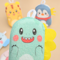 Éponge de bain pour bébé 100% coton, motif animal de dessin animé, lavette exfoliante pour le corps, accessoire de bain quotidien multifonctionnel