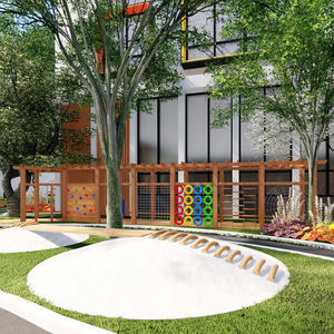 Ensemble de <span class=keywords><strong>jeux</strong></span> en <span class=keywords><strong>bois</strong></span> naturel pour enfants, <span class=keywords><strong>Structure</strong></span> d'escalade, équipement d'extérieur, art de plein air - Product Image 2