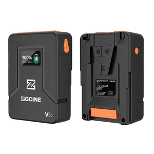 ZGCINE厂家直销金装V灯装相机电池50Wh快速充电V锁电池