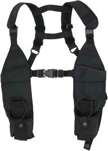 アウトドア旅行用ユニバーサルブラックポータブルダブルワイヤレスラジオ肩胸バックパックベストバッグ - Product Image 3