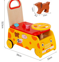 Nouveau Chariot de Marche Montessori en Bois Girafe 2026 pour Bébé, Jouet Éducatif Précoce d'Apprentissage de la Marche et d'Association des Formes pour Tout-petits