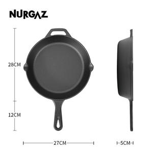 Poêle en fonte NURGAZ pour le camping, noire, non revêtue, épaisse, portable, pour la cuisson en extérieur - Product Image 4
