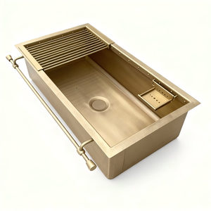 कस्टम विला इतालवी डिजाइन पीतल रसोई सिंक 14 गेज वास्तुकला में गिरावट - Product Image 3