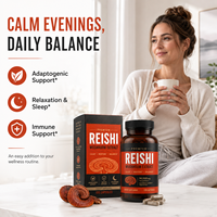Cápsulas de Hongo Reishi 14,000mg Equivalente a Extracto de Ganoderma Lucidum Beta-Glucanos 120 Unidades Suplemento para Reforzar el Sistema Inmunitario y Mejorar el Sueño