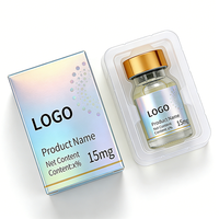 Etiquetas de Viales de Péptidos Impermeables con Impresión de Logotipo Personalizado, 1 ml, 3 ml, 10 ml, Vinilo, Forma Personalizada, Embalaje de Holograma para Viales Individuales