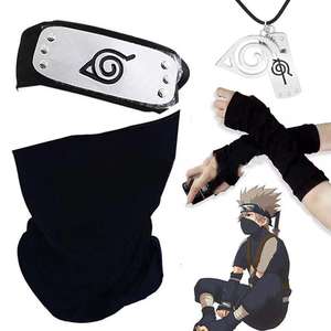 Accessoires de Cosplay Anime Akatsuki Uchiha Sasuke Hatake Kakashi : Gants, Manchette, Mitaine, <span class=keywords><strong>Collier</strong></span>, Bandeau, Masque - Product Image 1