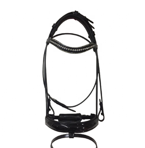Best Quality - Traditional Horse Bridle - Plated Leather Reins - 2 Inches Wider <b>Nose</b>-band - Plain Browb-band - Product Image 4