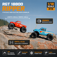 RGT 18800 Ripper 1/18 Camion RC tout-terrain 4x4 à moteur brushless, 2 vitesses, avec essieux portiques, Hobbywing, étanche, pour escalade hors route