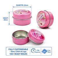 Boîte ronde en métal pour gloss à lèvres, impression personnalisée en usine, avec logo en relief, mini-conteneur en métal recyclable pour l'emballage cosmétique