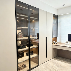 Systèmes de rangement et armoires modernes personnalisés Balom, ensemble de meubles de chambre à coucher de luxe avec dressing intégré et organisateur de garde-robe - Product Image 5