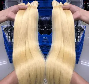 Raw Russian 613 Virgin Hair Weave Bundles Vendor, Brazilian 100% Raw Unprocessed Human Hair 613 blonde hair bundles