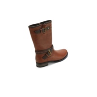 Bottines mi-mollet rétro, bottes à talon bas avec bride à boucle tressée délicate pour les trajets quotidiens, chaussures décontractées à bout rond pour l'automne/hiver