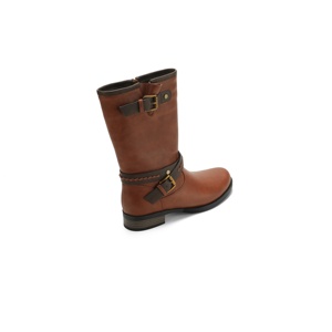 Bottines mi-<span class=keywords><strong>mollet</strong></span> rétro, <span class=keywords><strong>bottes</strong></span> à talon bas avec bride à boucle tressée délicate pour les trajets quotidiens, chaussures décontractées à bout rond pour l'automne/hiver - Product Image 3