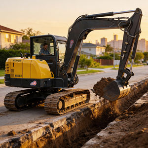 Miniexcavadora con Motor Euro5 EPA de 6 Toneladas, Excavadora de Orugas Kubota, Miniexcavadora de Jardín, Microexcavadora Pequeña en Venta - Product Image 1