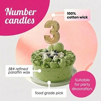 Vente en gros Champagne or bougie d'anniversaire décoration de gâteau bougie d'anniversaire en vrac