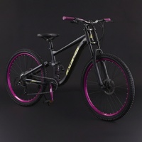 Vélo tout-terrain à suspension intégrale pour jeunes étudiants, frein hydraulique, vélo à une vitesse pour garçons et filles