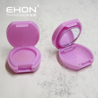 Boîtier compact vide double couche mini en gros avec miroir, en plastique, pour poudre, blush et palette de fards à paupières