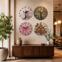 Horloge murale personnalisée imprimée, ronde, en PVC plastique, étanche, en forme de montre, OEM/ODM, décoration intérieure pour cadeaux promotionnels de Noël