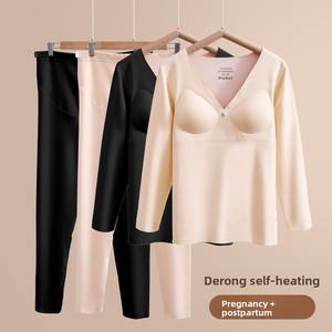 Conjunto de Ropa de Maternidad para Mujer Emotion Moms, Pantalones Largos de Cintura Alta, Top Térmico, Ropa Interior para Embarazadas, Spandex/Poliéster - Product Image 4