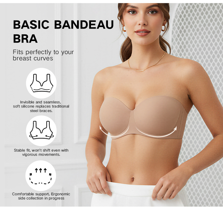 Non-strapless Non-silicone Non-slip Boutique Bra Seamless Large Size Underwear for Cups for Foreign Trade