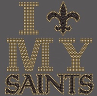 New Orleans Saints Logo Bling Hot-Fix Ijzeren Ontwerp Strass Strass Strass Fleur De Lis Transfers Glow In The Dark Stretch