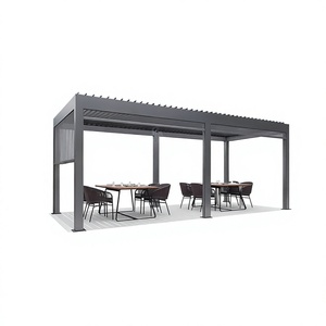Pergola Manuelle Écologique 3x4 3x5 3x6 4x6 Imperméable pour Jardin/Terrasse, Cadre Thermolaqué, Design Naturel pour Patio Arrière - Product Image 4