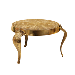 Tabouret de prière indien traditionnel Mukali en laiton massif, fait main, grand format, durable et décoratif, pour temple et décoration intérieure - Product Image 2