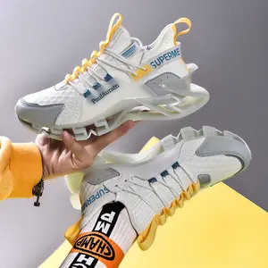 2023 new style men fashion sneaker supporto superiore traspirante di alta qualità logo personalizzato scarpe bianco blu slip on scarpe sportive da uomo