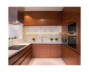 Armario de cocina de madera maciza Modular moderno de alta calidad para el hogar y la despensa MDF carcasa encimera de mármol Material de acero - Product Image 3