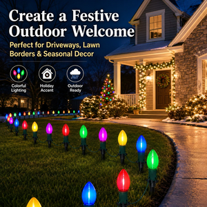 Waterproof IP65 LED <strong>Christmas</strong> <strong>Pathway</strong> <strong>Lights</strong> Indoor Outdoor Plastic Stake <strong>Lights</strong> for Garden Yard Lawn Walkway Holiday Decoration - Product Image 2