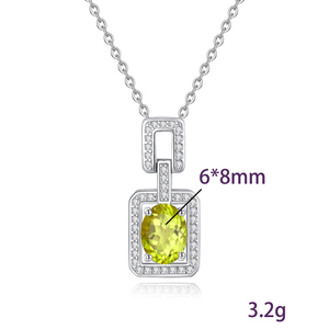 จี้สร้อยคอรูปขวดน้ำหอมประดับพลอยสีสวย 9 เม็ด ขนาด 6*8 มม. รูปไข่ หินธรรมชาติ เงินแท้ 925 เครื่องประดับสำหรับผู้หญิง - Product Image 6