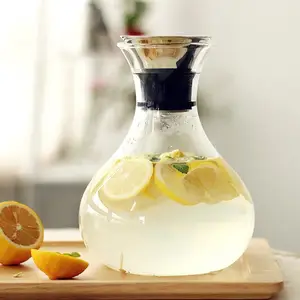 Beste Hittebestendige Glas Pitcher Met Rvs Deksel Water Karaf Met Handvat Goede Drank Pitcher Voor Zelfgemaakte Sap