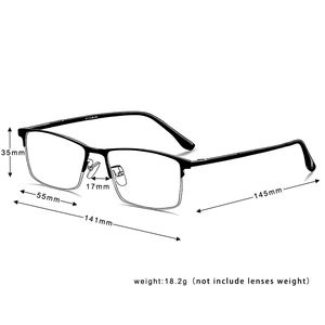 Lunettes à monture optique à demi-jante <span class=keywords><strong>en</strong></span> titane pur pour hommes, commandez des <span class=keywords><strong>verres</strong></span> de prescription photochromiques <span class=keywords><strong>progressifs</strong></span> <span class=keywords><strong>en</strong></span> <span class=keywords><strong>ligne</strong></span> - Product Image 5