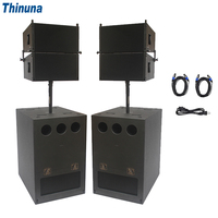 Kit de sonorisation professionnel étanche Thinuna AWM-L2.10-DWP, système de sonorisation portable haute puissance avec enceinte Line Array 10 pouces + caisson de basses 18 pouces